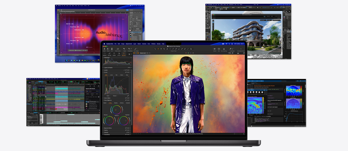 MacBook Pro 同时运行影像、音频与三维设计专业应用